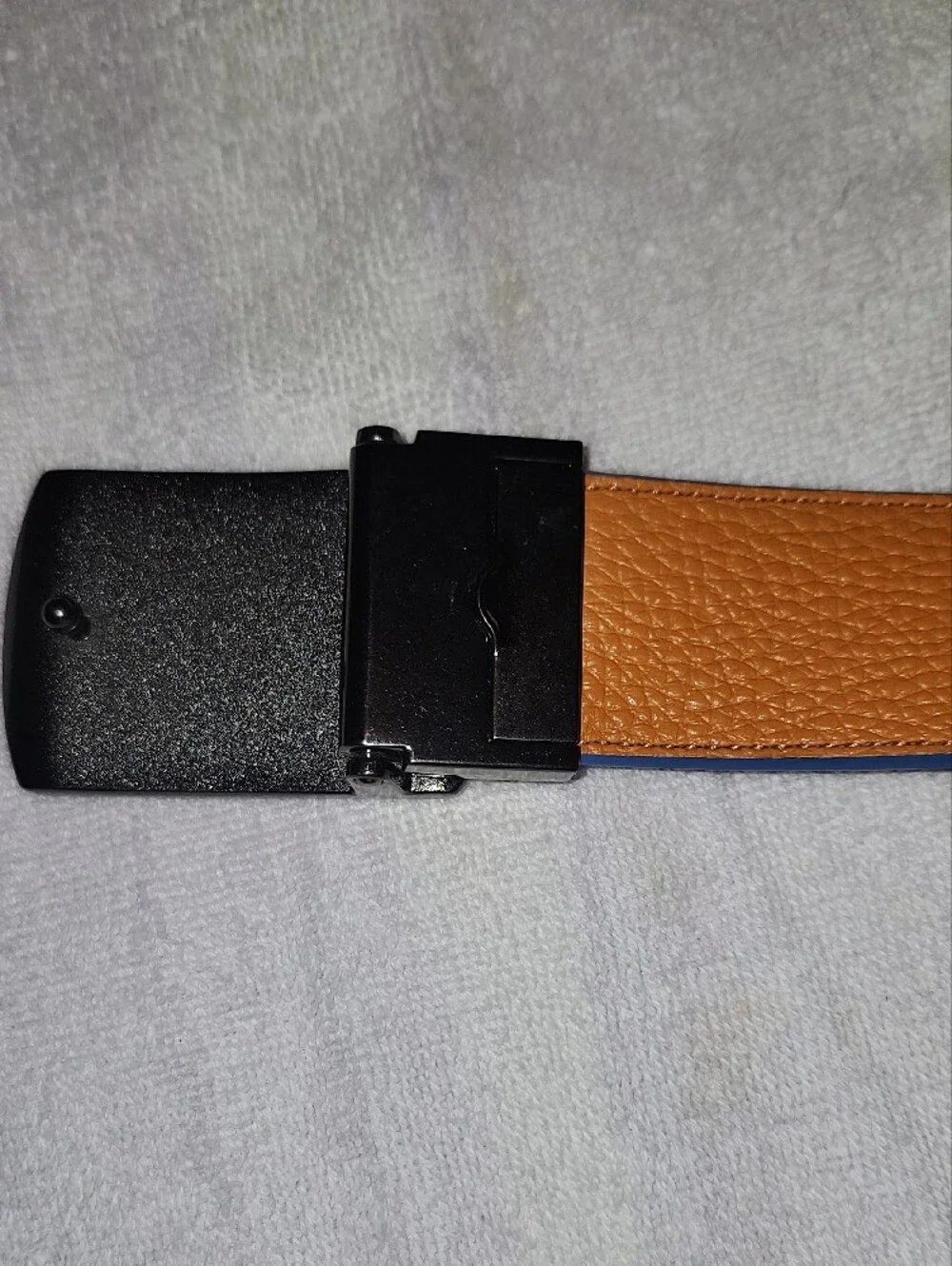 Coach Reversible Blue/Orange Pebbled Leather Belt